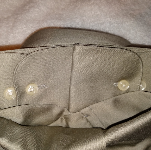 🆕 Geoffrey Beene | Green Sateen Button Down Dress Shirt Size 16 Neck - Picture 3 of 12